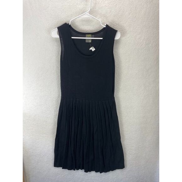 Taylor‎ Fit & Flare Dress Women’s Size L Black Sleeveless Pleated Midi NWT - Picture 2 of 9